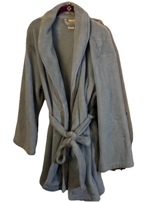 Charlotte Bata Envolvente Azul Claro con Cinturón Mantón Cuello Nube Suave Lg LEER Foto 1 de 4