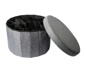 Collapsible Shoe Storage Ottoman - Fabric - Storage -Ottoman - Organizer - Decor - Picture 1 of 11