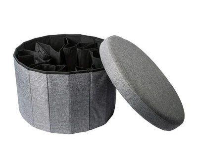 Collapsible Shoe Storage Ottoman - Fabric - Storage -Ottoman - Organizer - Decor - Image 1 of 4
