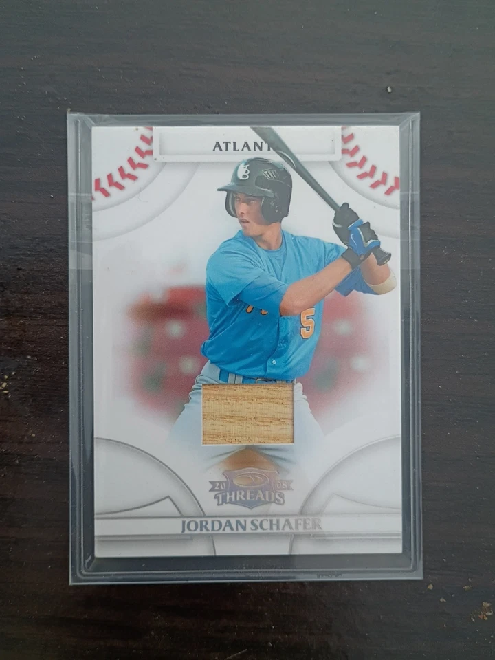 2008 Donruss Threads Jordan Schafer Bat Card Serial # /500  - Image 1 of 2