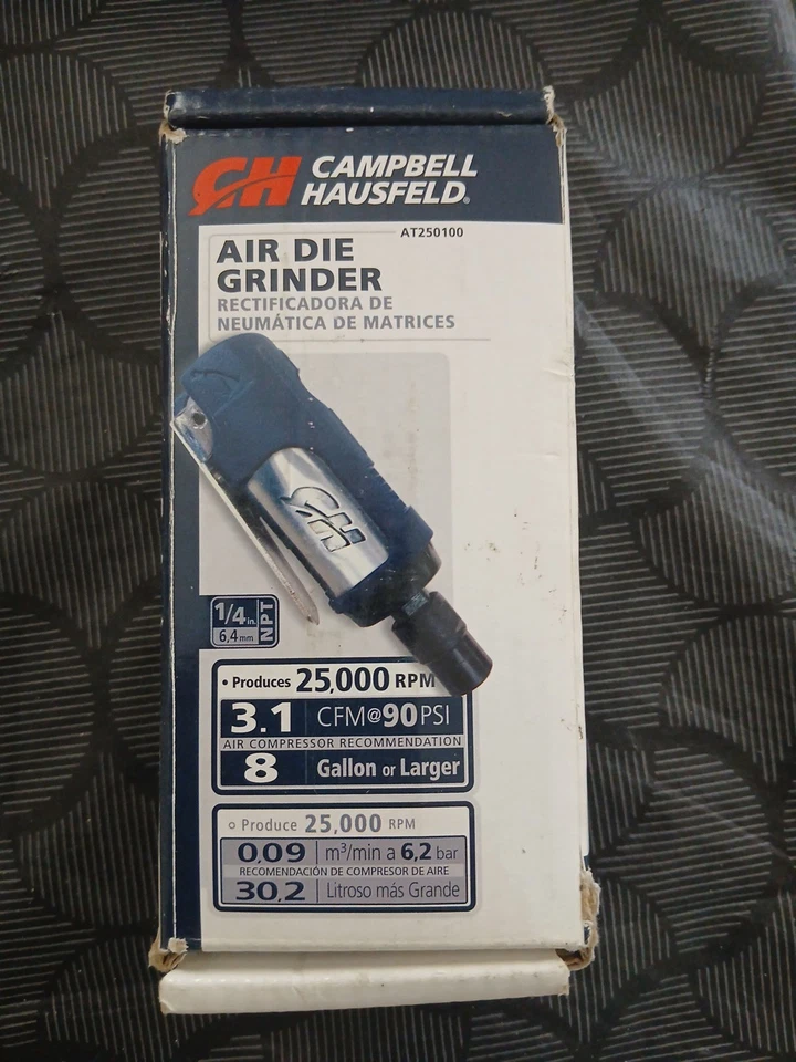 New Campbell  Hausfeld   AT250100 Air Die Grinder 25,000 RPM 3.1 CFM @ 90 PSI - Image 1 of 1