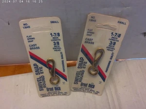 1980er Vintage massives Messing runder drehbarer Clip 3/8" x 1-7/8" 2er Pack (Italien) NOS - Bild 1 von 4