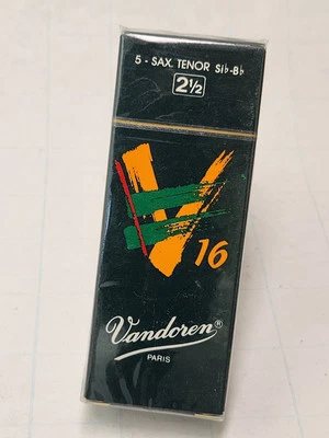 Vandoren SR7225 Tenor Sax 2.5 Strength V16 Saxophone Reeds Box of 5