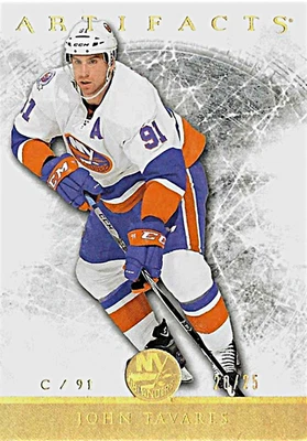 2012-13 Artefactos Espectro Dorado Tarjeta Paralela de Hoja John Tavares 20/25 (12-13) Foto 1 de 2