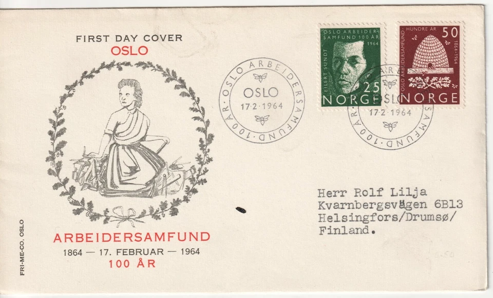 fdc  NORWAY first day cover better cachet 1964 Honey Bee - Image 1 of 1