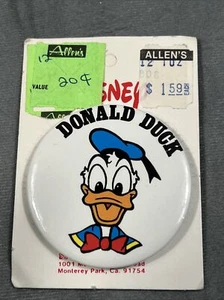 Pinback botón pato Donald Walt Disney vintage raro coleccionable - Imagen 1 de 1