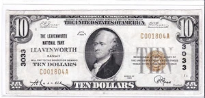 $10 1929 T1 National LEAVENWORTH Kansas KS ๐บ๐ธ Very Nice and Problem Free! ๐บ๐ธ - Picture 1 of 2