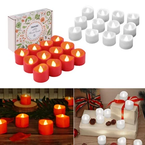 12 luces LED de té + 100 velas falsas de pétalos de rosa sin llama fiesta de boda - Imagen 1 de 13