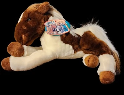 Vintage Commonwealth Pinto Horse Plush 2001 Target Cuddle Zone 12" Brown White - Image 1 of 4