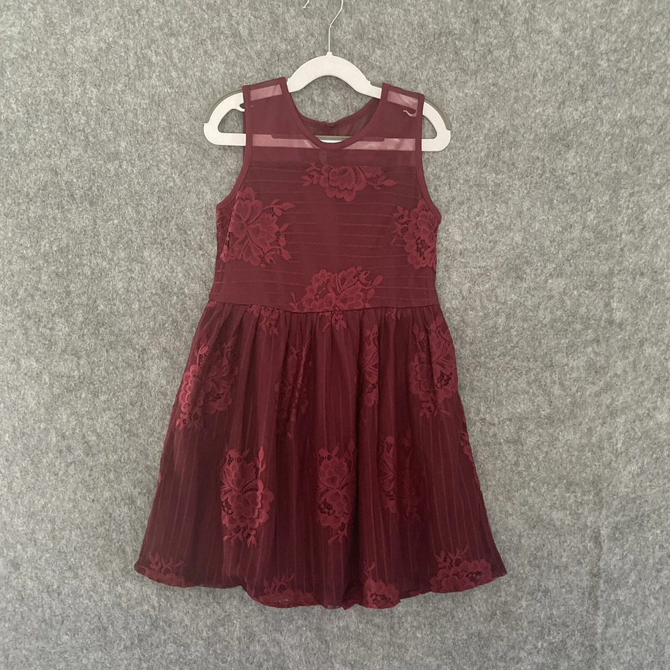 Vestido Children's Place Borgoña Semi-Formal 6X/7 Foto 1 de 4