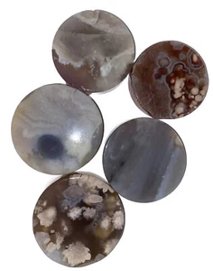 5 x Polished smooth Tumbled 2 inch Round FLOWER GATE CRYSTAL TUMBLES ✅Aus Seller - Picture 1 of 10