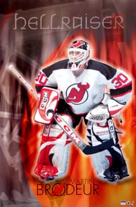 PÓSTER Martin Brodeur Hellraiser (2001) New Jersey Devils Goalie Action 22x34 - Imagen 1 de 1
