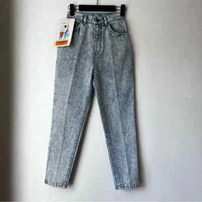 Vinatge 80s Deadstock Virginian Special High Rise Green Acid Wash Jeans 24" - Image 1 of 4