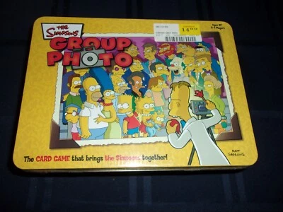 THE SIMPSONS 2003 GROUP PHOTO CARD GAME TIN NEW NIB - Image 1 of 2