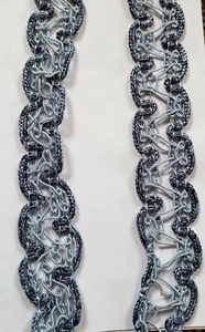 Sewing Trim Braid Edging 2 tone Country Blue Gray Rayon 10ydsX1" wide - Picture 1 of 4