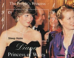 HOJA ESTAMPILLA DIANA PRINCESA DE GALES EMPINADA 1997 LA PRINCESA DEL PUEBLO MNH - Imagen 1 de 1