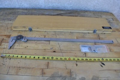 USED Fowler 52-008-024 0-24" Long Range Dial Caliper (MISSING SCREWS)  - Image 1 of 4