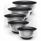 PriorityChef Stainless Steel Mixing Bowls With Lids Set of 5 - Multifunctional S