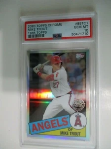 MIKE TROUT 2020 Topps Chrome 1985 refractor #85TC1 PSA GEM MINT 10 Angels - Picture 1 of 1