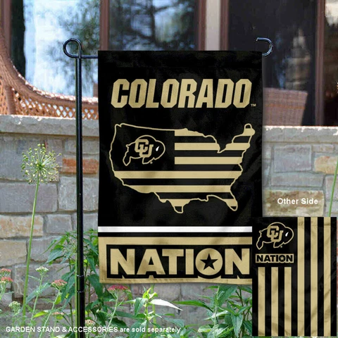 University of Colorado USA Stars and Stripes Nation Garden Flag and Yard Banner Cover