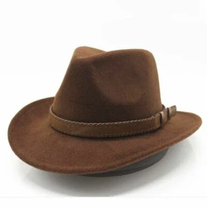 1pc Hollow Western Cowboy Hats Jazz Cowgirl Wool Hat Women Fashion Headwear Acce - Picture 1 of 18