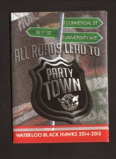 Waterloo Black Hawks--2014-15 Pocket Schedule--Lincoln Savings Bank--USHL