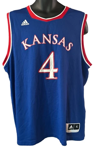 Adidas Swingman Kansas Rock Chalk Jayhawk Jersey #5 Basketball Mens Size XL Cover