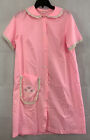60S 70S Gilead Size M Vintage Pink Housecoat Duster Robe Vintage Lace Kitschy