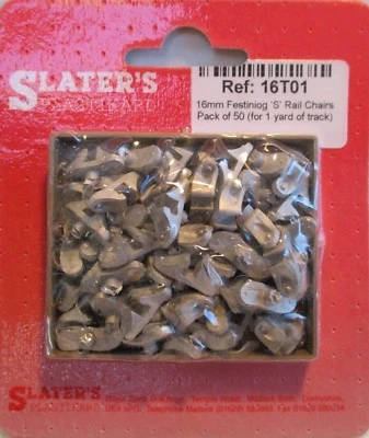 Slaters 16T01 -50 X Ffestiniog 'S' Rail Chaises Métal Blanc 16mm Échelle 32mm - Photo 1/4