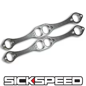 GRAPHITE ALUMINUM EXHAUST HEADER MANIFOLD GASKET SMALL BLOCK CHEVY SBC 307 302 - Bild 1 von 1