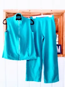 Chicos Additions Cotton Stretch Knit Vest w/Pants Outfit Chico's 1 M/L - Picture 1 of 3