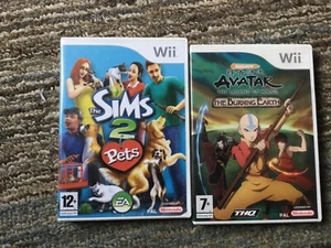 Wii games bundle - x2 Games - sims 2 pets - Avatar AANG - Picture 1 of 2