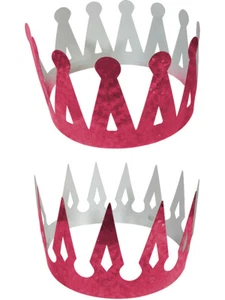 Renaissance Medieval Fantasy King Set Of 2 Pink Crowns Costume Accessory - Picture 1 of 1