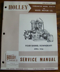 1956 Holley Model 2140-SG Carburetor Service Manual White 6-Cylinder ORIGINAL - Picture 1 of 5