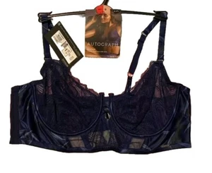 Marks and Spencer Autograph Underwired Blue Plunge Bustier Bra Size 34A 38A 40B - Picture 1 of 6