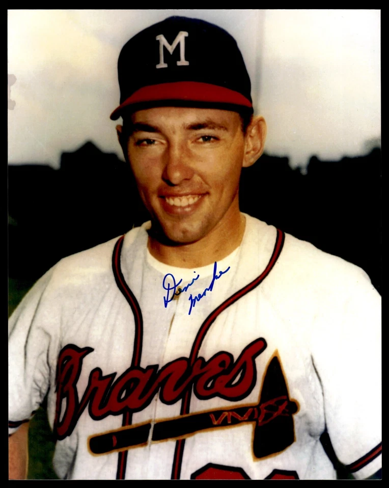 DENIS MENKE SIGNED 8X10 PHOTO - MILWAUKEE BRAVES - Image 1 of 1