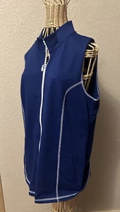 New Quacker Factory Women’s Vest Med Blue Full Zip Embellished Sequins Coastal - Picture 1 of 18