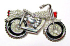 Women's Silver Tone & Clear Crystal Motorcycle Pin Brooch - NWOT (#2203)