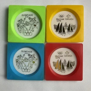 1976 Canada olympiade plastic coasters - Set Of 4 - Picture 1 of 3