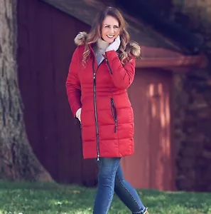 QVC Nuage Puffer Coat Red 3X Arctic Warmth Technofill 2 Way Stretch Zip Pockets - Picture 1 of 21