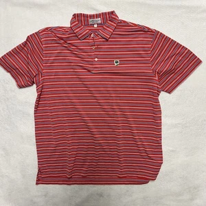 Peter Millar Mens Shirt Extra Large Red Blue White Stripe Summer Comfort Golf - Picture 1 of 3
