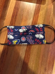 Facial Mask HANDMADE Chicago Cubs Fabric With Filter Pocket - Picture 1 of 3