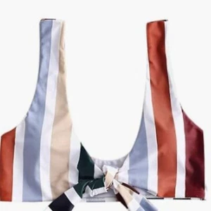 NWT ZAFUL WIDE STRAP TIE KNOT FRONT STRIPED PADDED BIKINI TOP MEDIUM (US 6) - Picture 1 of 6