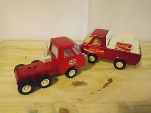Set Of (2) Vintage Buddy L Mini Trucks (Coke And Texaco) - Picture 1 of 7