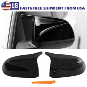 2PC Gloss Black M Style Side Mirror Cover Cap For BMW X3 X4 X5 X6 X7 G01 G03 G05 - Picture 1 of 14