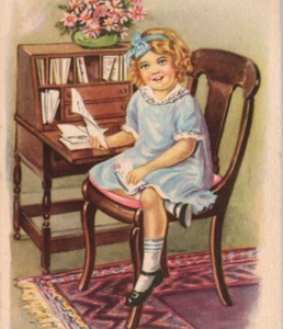 Girl Dress Child Vintage Postcard - Picture 1 of 3