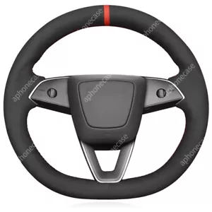 Sewing Steering Wheel Wrap Cover Leather Interior Wrap For Tesla Model 3 2024-25 - Picture 1 of 13