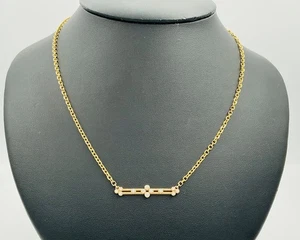 "Collar de diamantes y oro amarillo de 14 quilates de diseño Judith Ripka pieza patrimonial de 20"" de largo" - Imagen 1 de 9