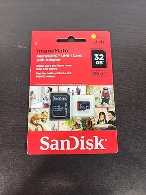 SanDisk 32GB ImageMate microSDHC UHS 1 Memory Card with Adapter NEW - Image 1 of 2