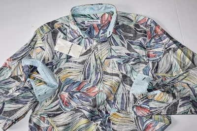 Tommy Bahama 衬衫 Barbados Breeze Lux Vines Kohala 蓝色亚麻全新 LS 中号 M — 第 1/4 张图片